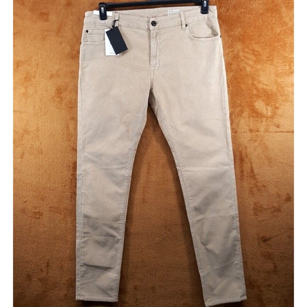 PT TORINO Jeans Mens Size 40 Tan Corduroy 5 Pocket Slim Jazz NWT $395